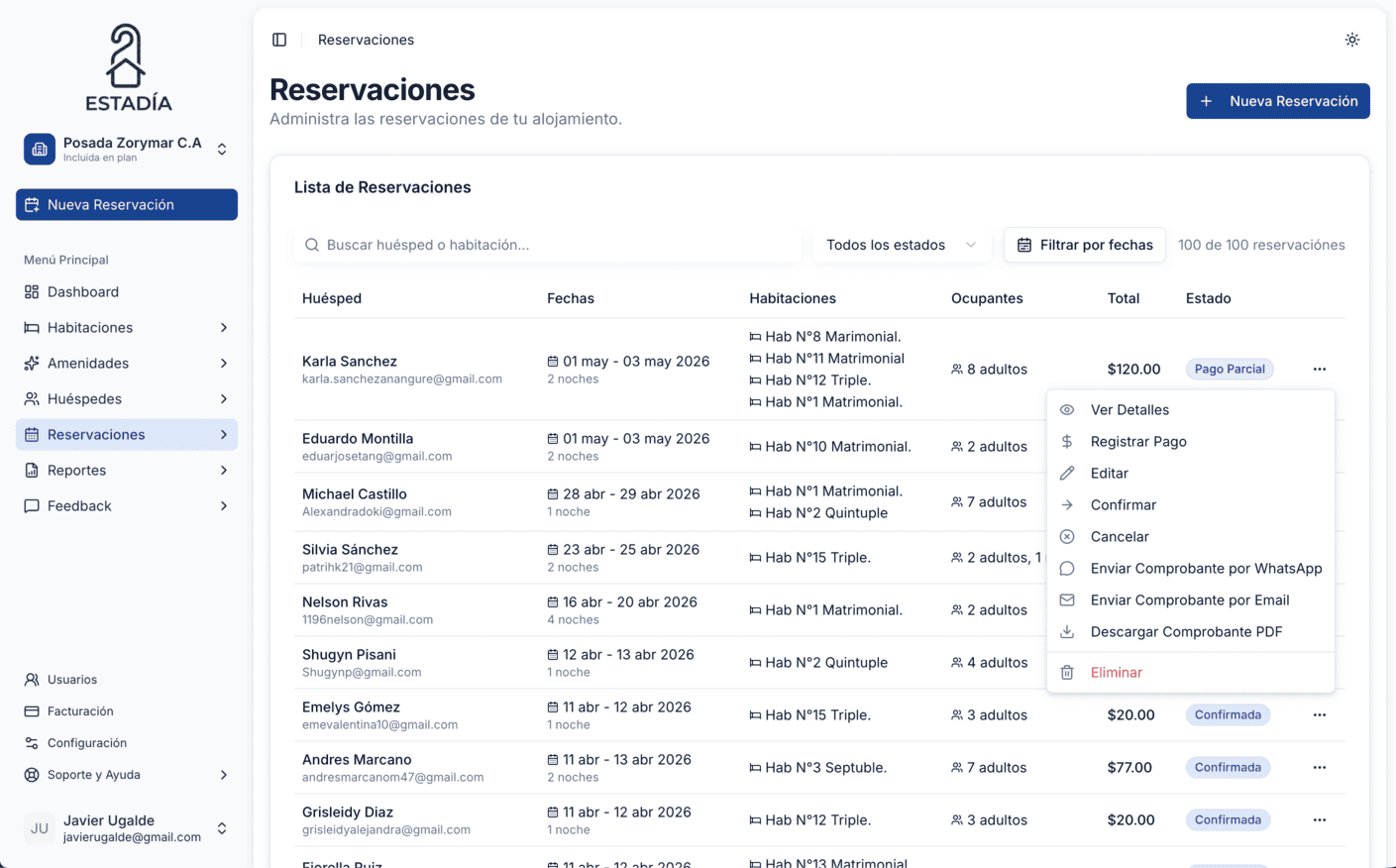 Reservaciones